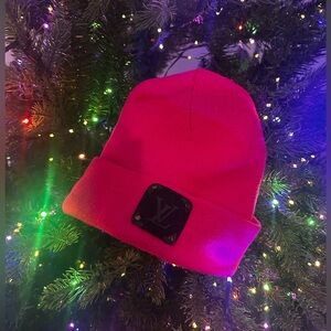 Reworked Vibrant Pink Knit Hat